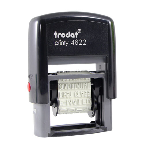 Trodat 4813 Self Inking Rubber Date Stamp w. One Line Custom Text